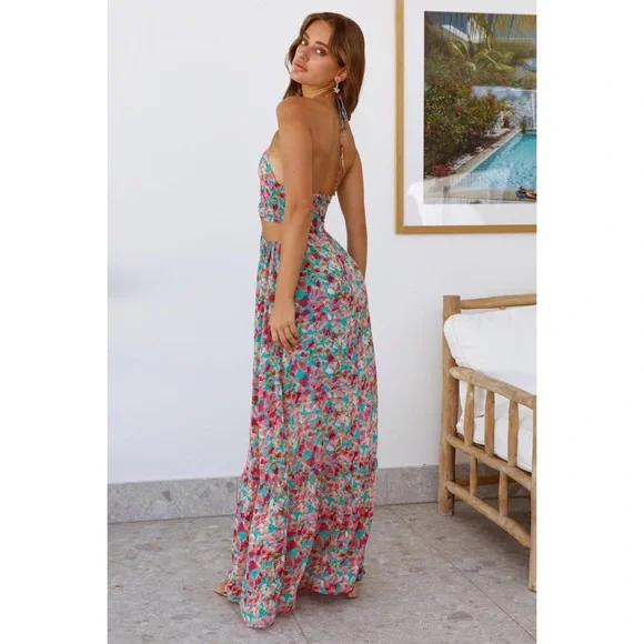 💐 Hello Molly, Free Flight Floral Strappy Maxi Dress - Picture 6 of 16